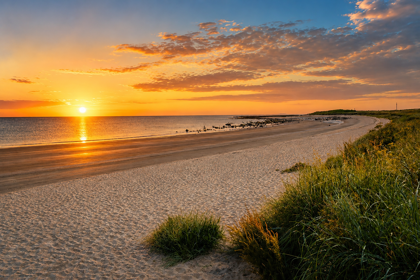 Boulmer Beach at sunset