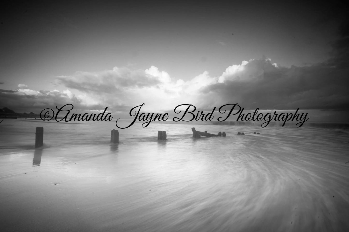 Alnmouth Beach - Blue Hour Sunrise (B&W)