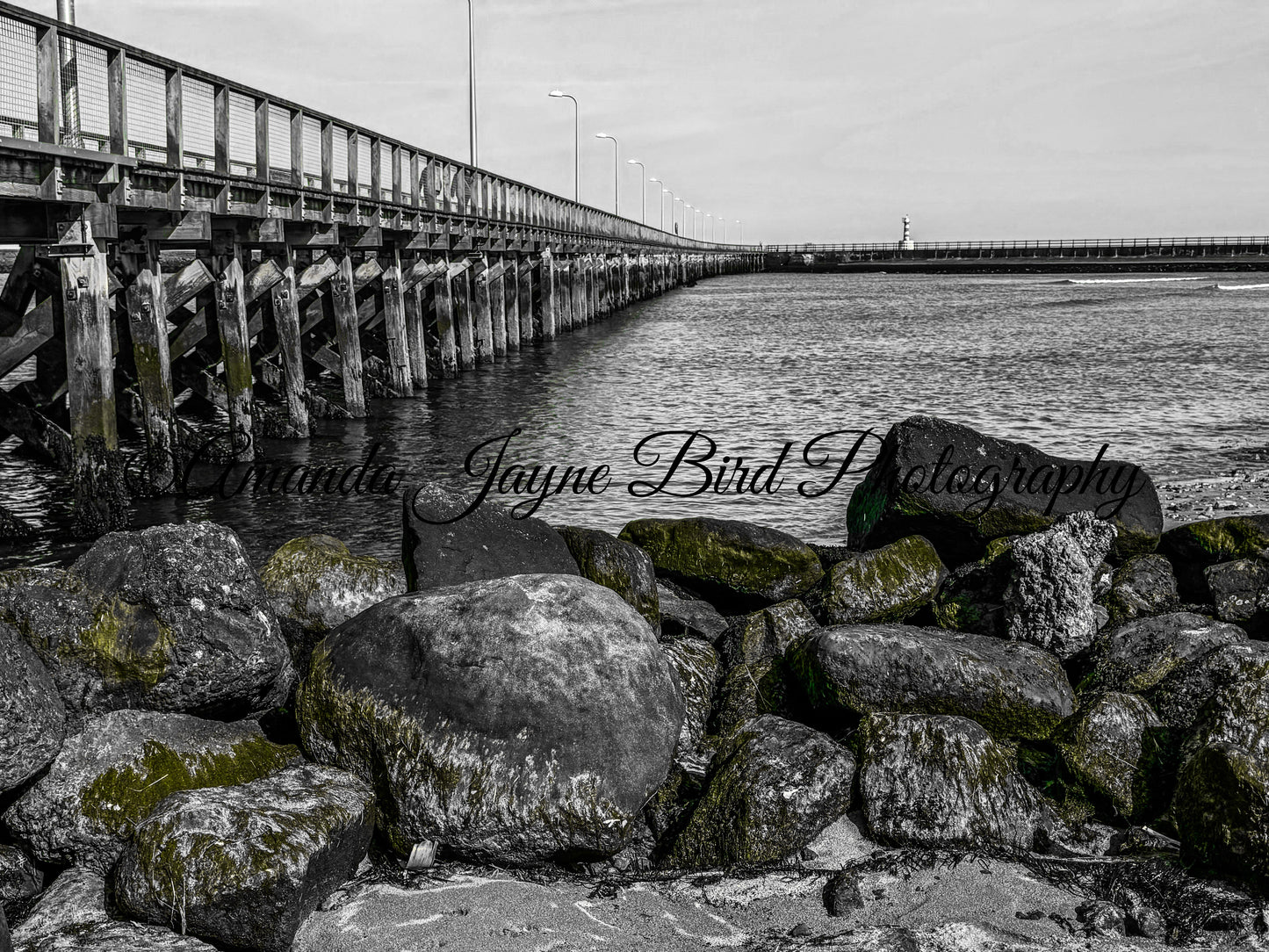 Amble Pier (B&W)