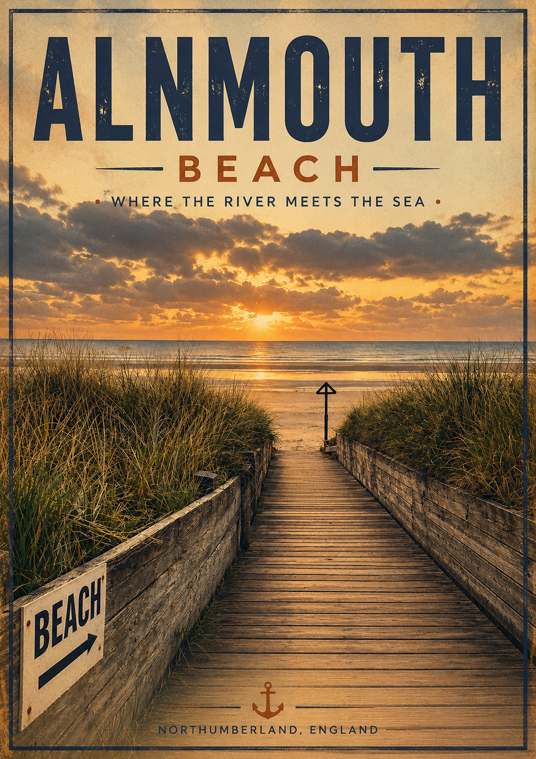 A4 Digital Poster - Alnmouth Beach