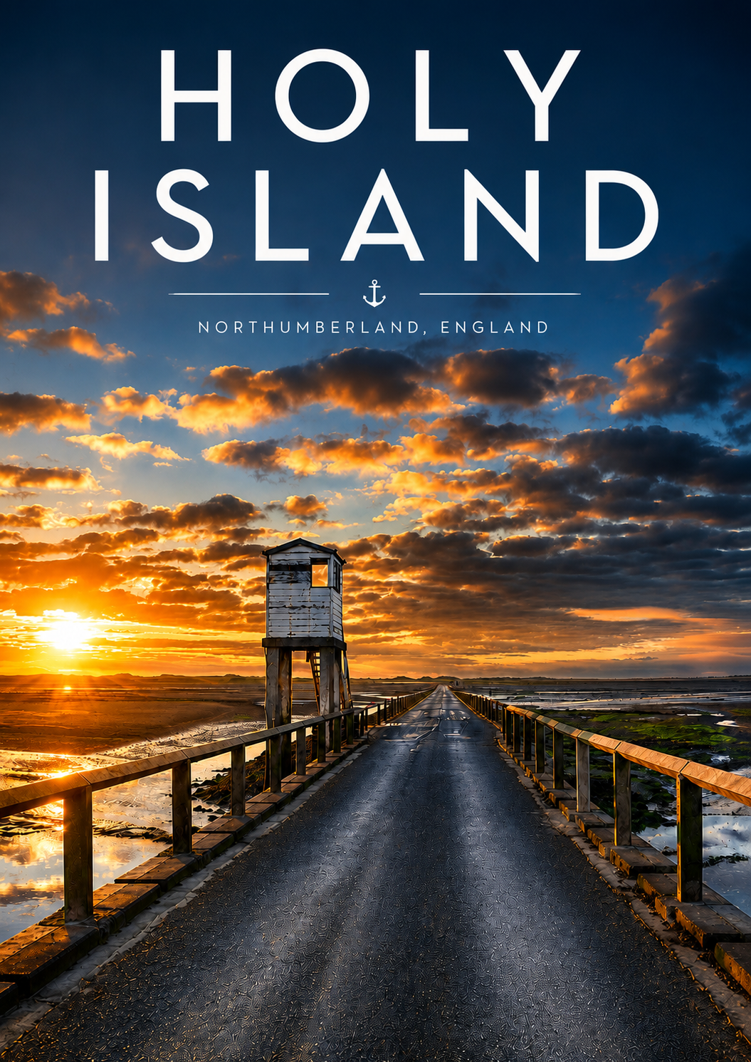 A4 Digital Poster - Holy Island Causeway