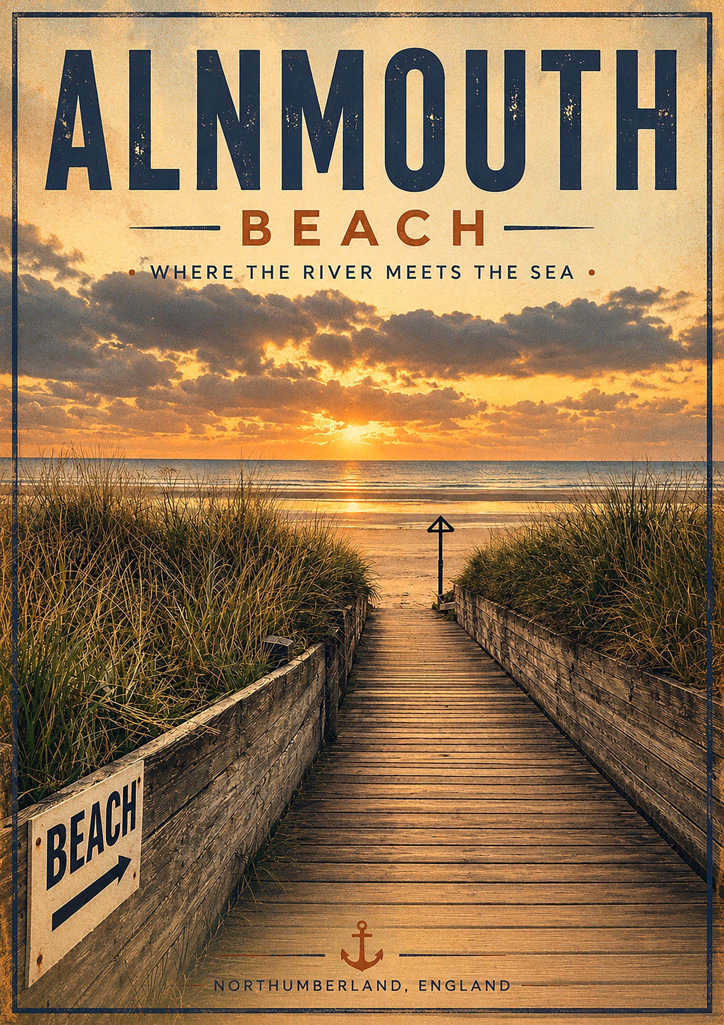A4 Digital Poster - Alnmouth Beach