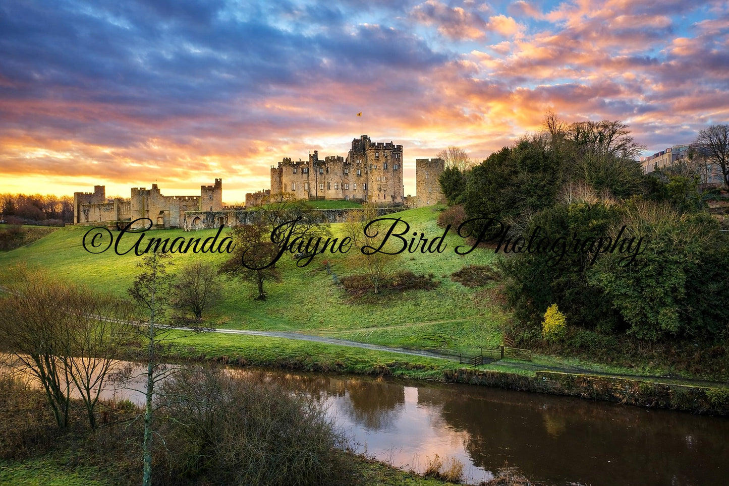 Alnwick Castle and the Lion Bridge, Alnwick (Drone shot)