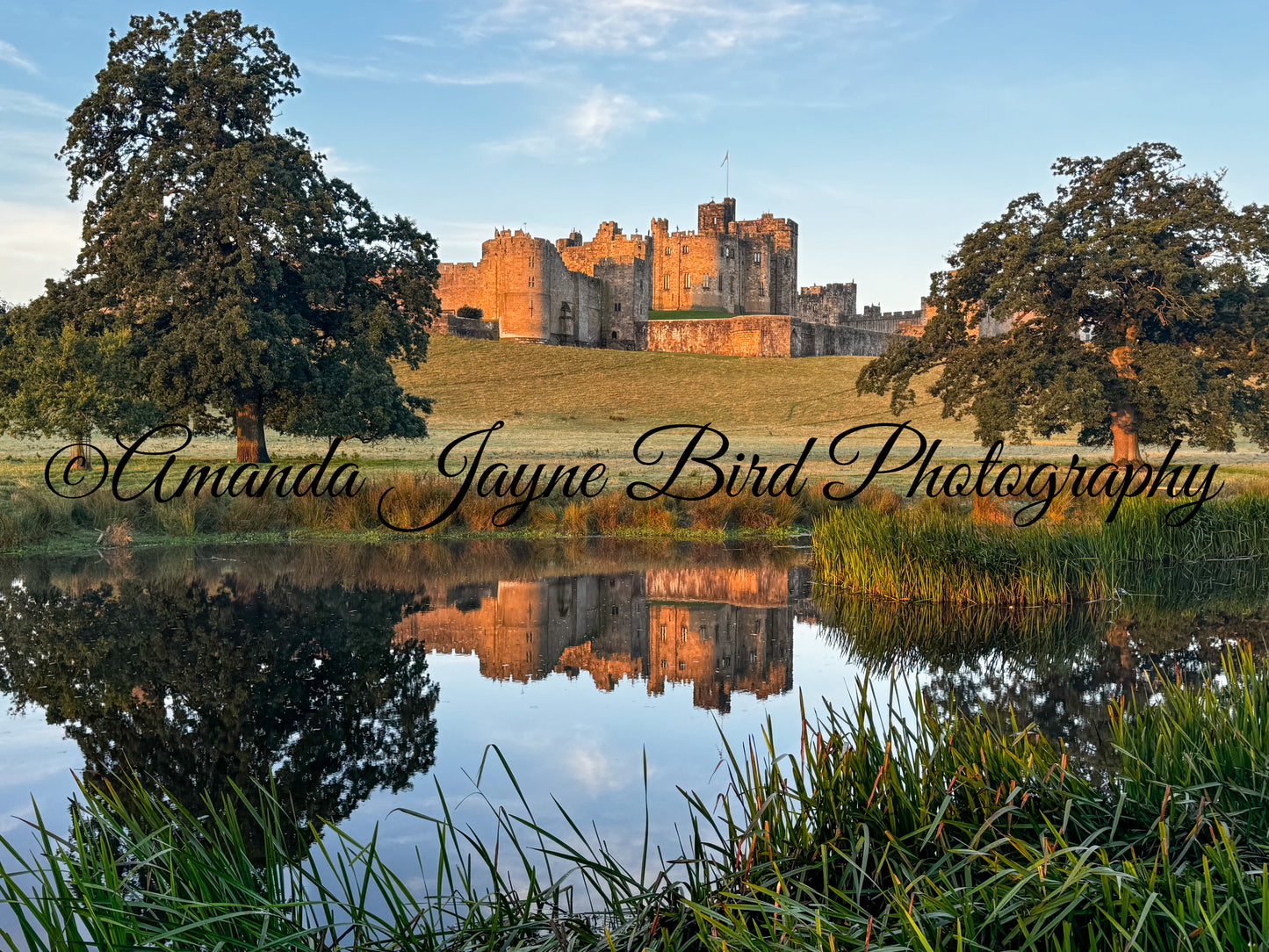 Alnwick Castle - Blue sky reflection