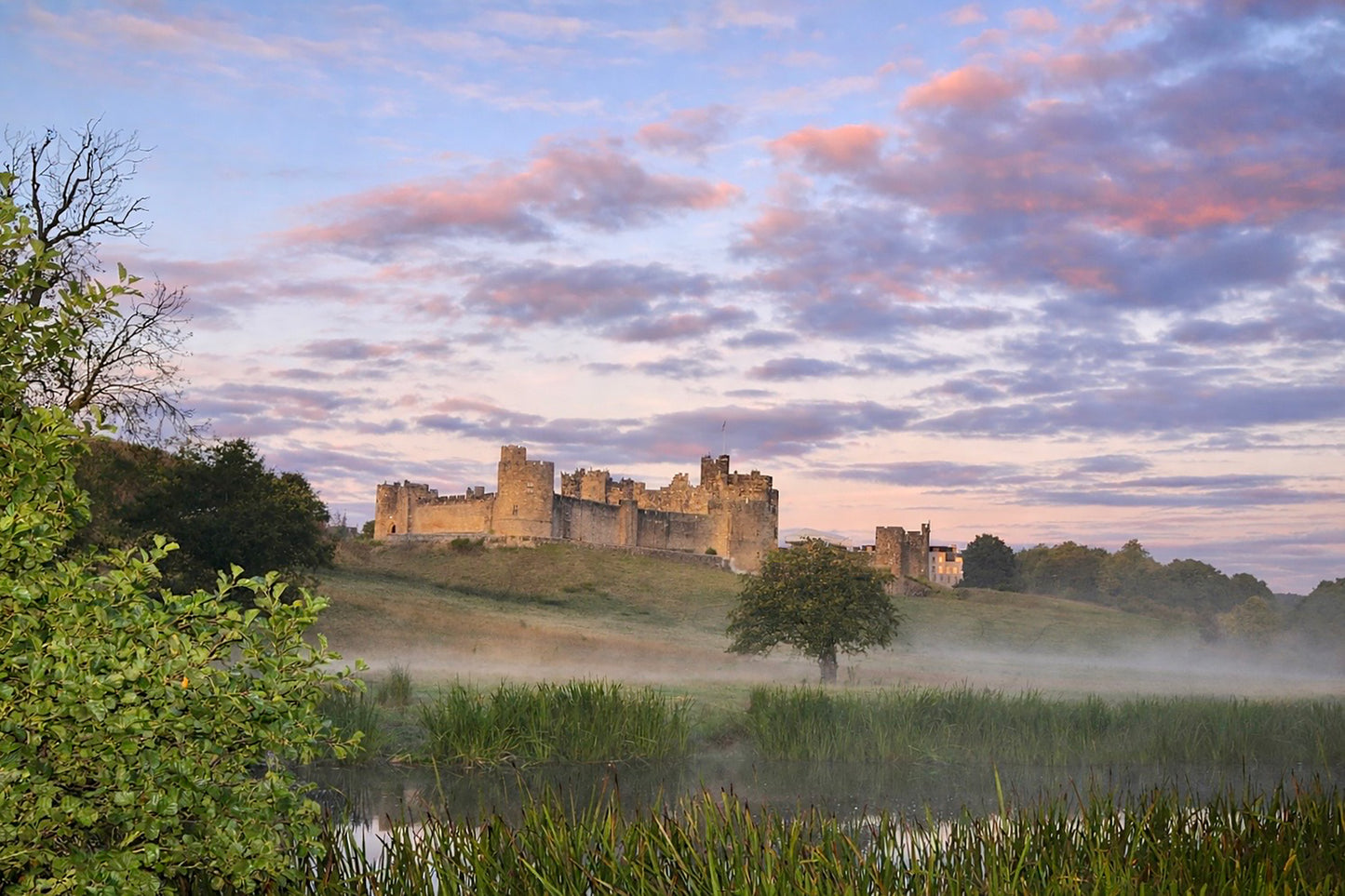 Misty Alnwick Castle