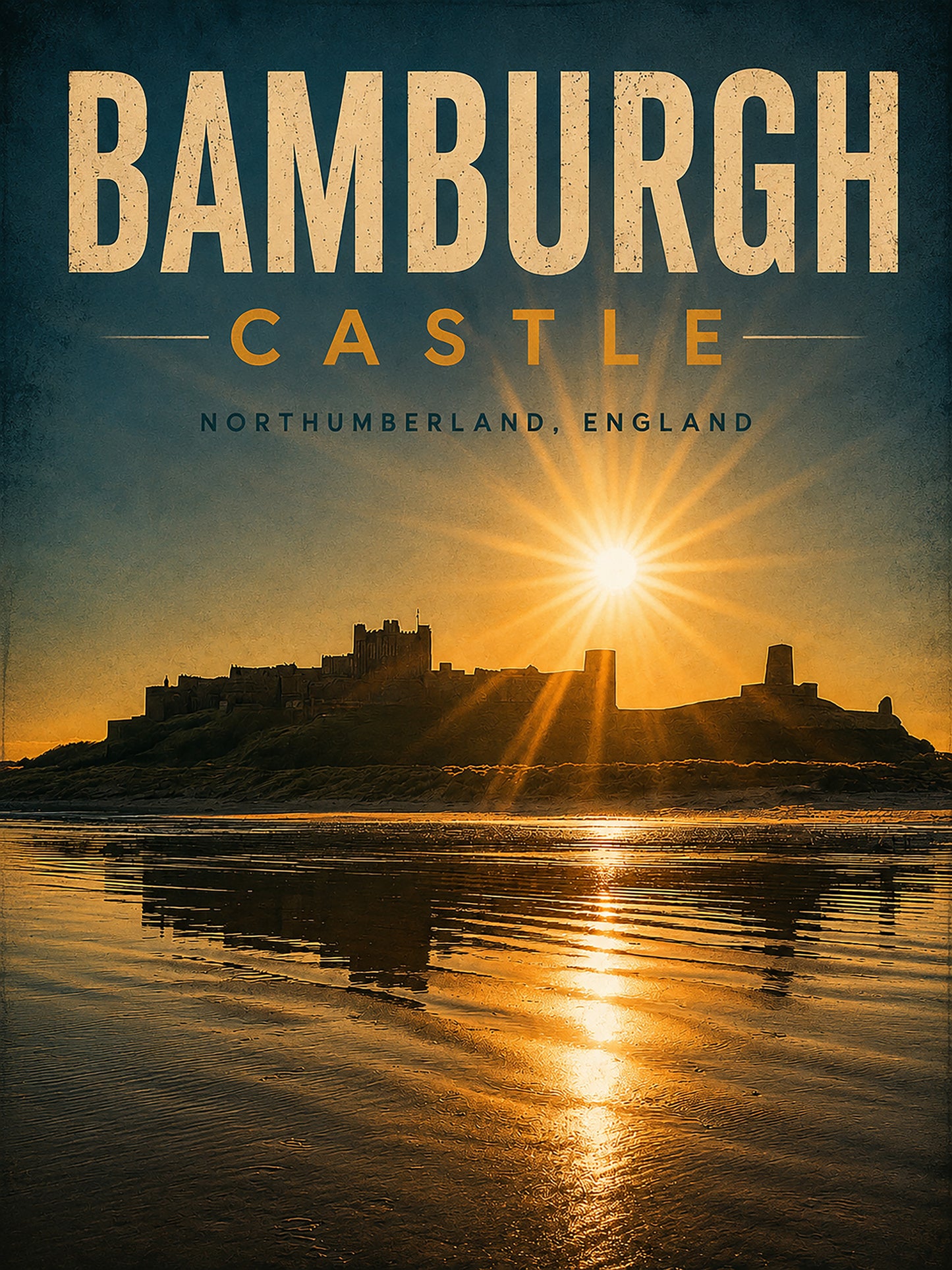 A4 Digital Poster - Bamburgh Castle
