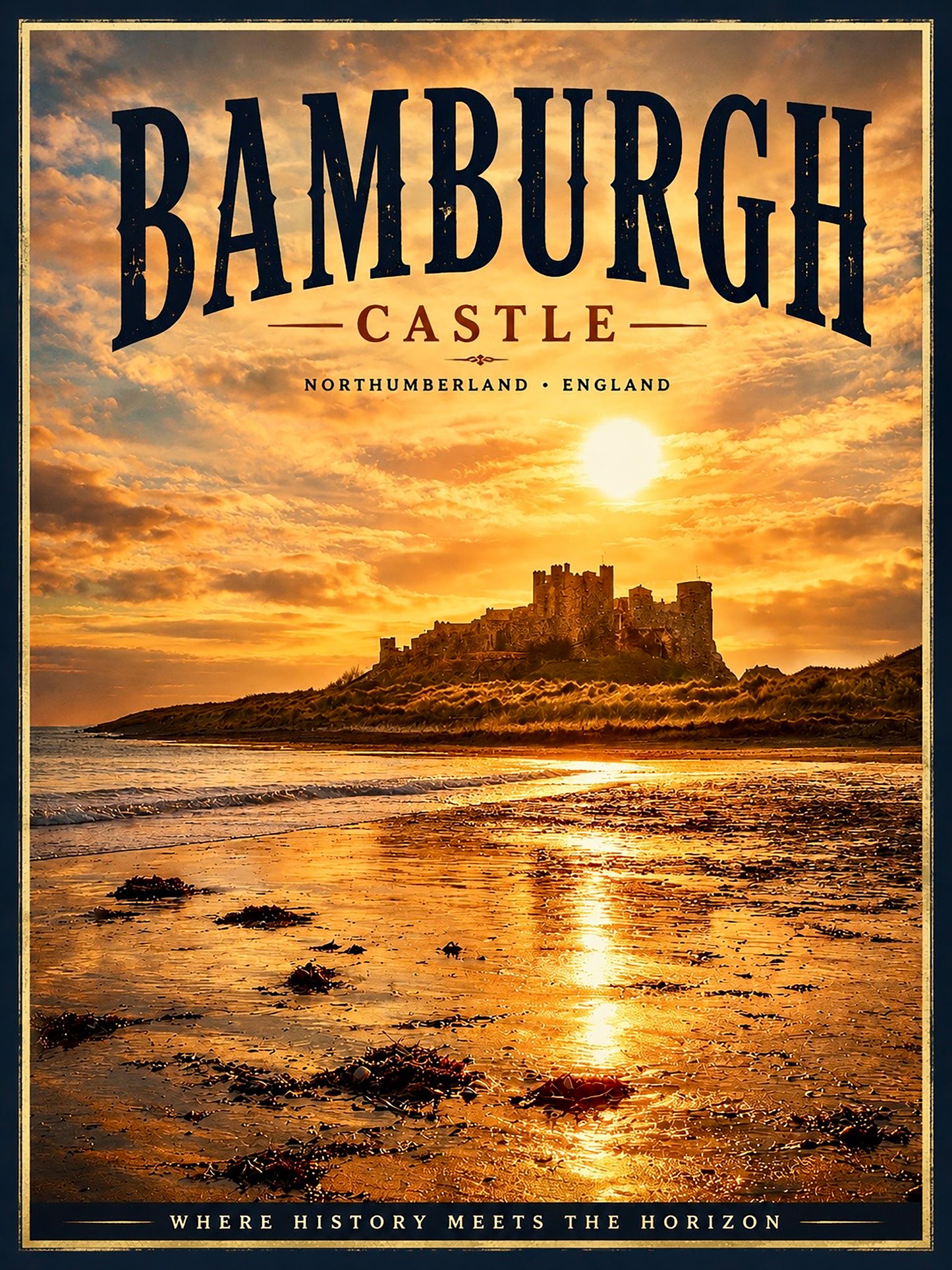 A4 Digital Poster - Bamburgh Castle