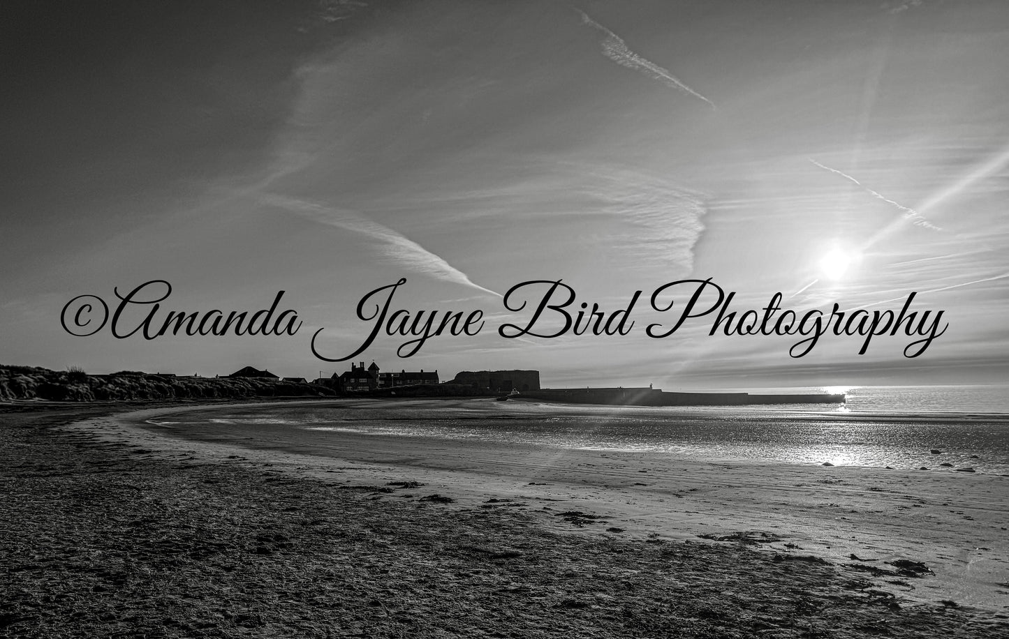 Beadnell Bay Sunrise B&W