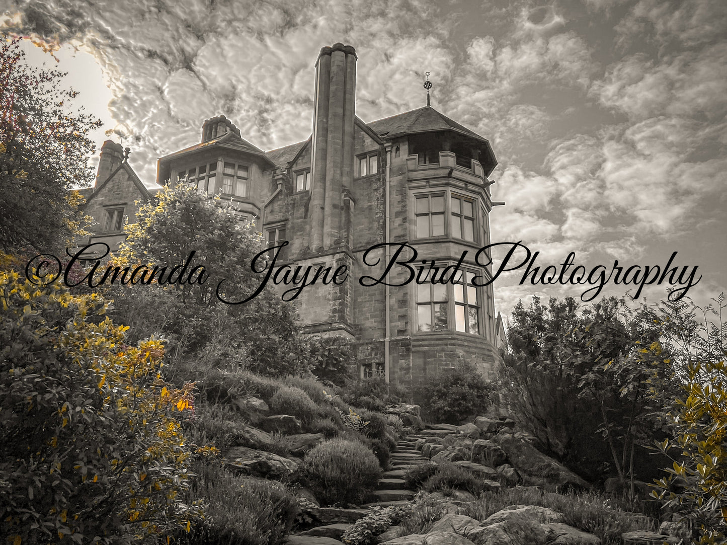 Cragside House, Rothbury B&W