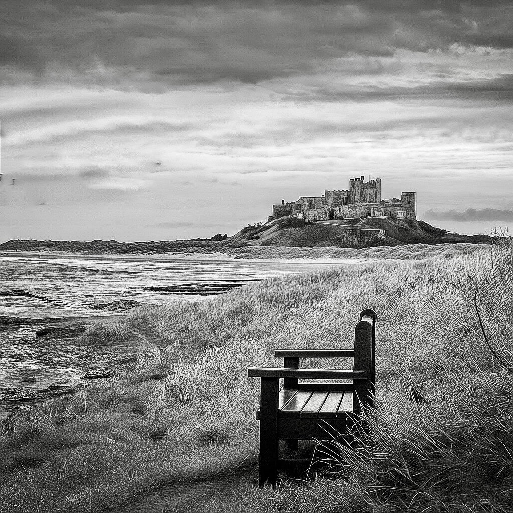 Bamburgh Castle, Bamburgh (B&W)