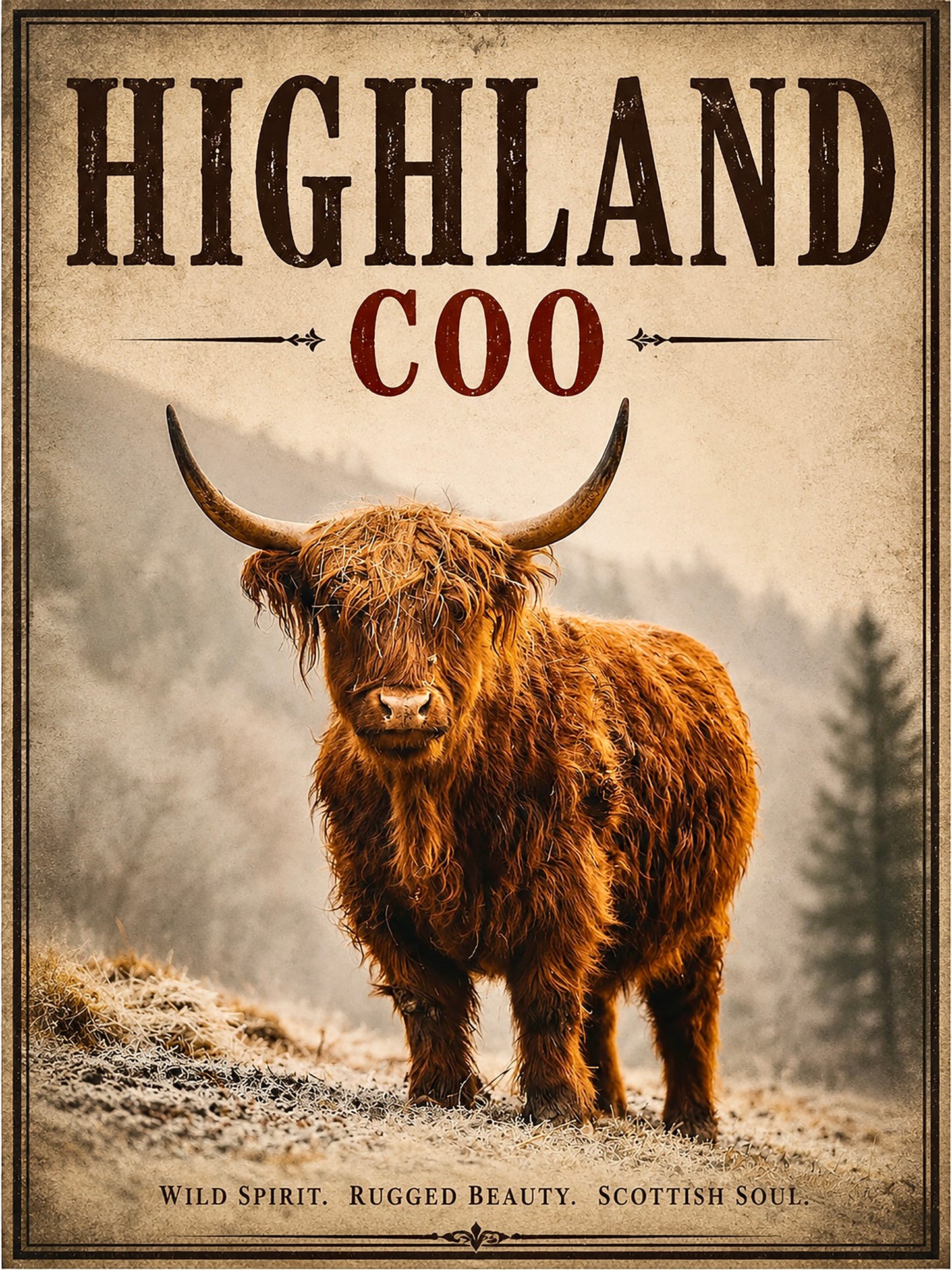 A4 Digital Poster - Highland Coo