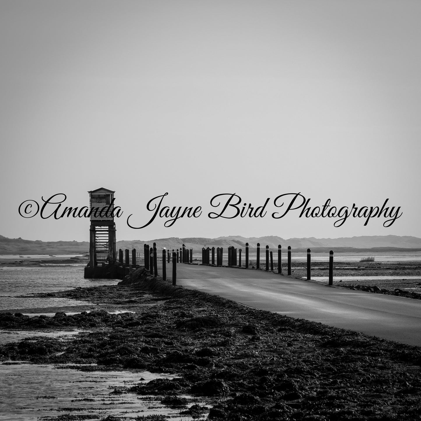 Holy Island Causeway - (B&W)