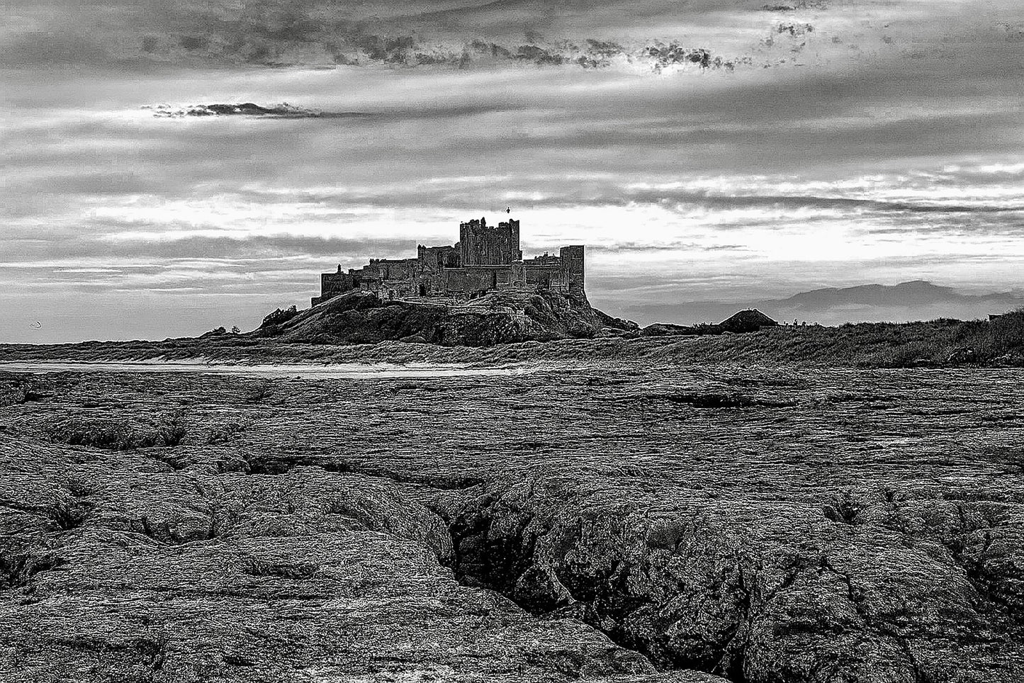 Bamburgh Castle, Bamburgh (B&W)
