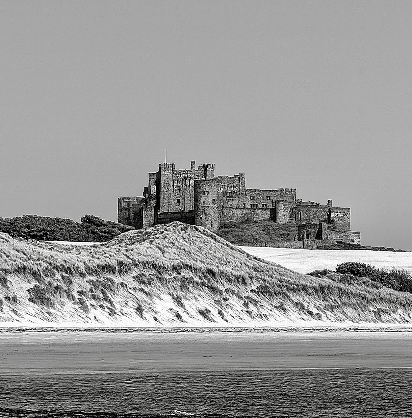 Bamburgh Castle, Bamburgh (B&W)