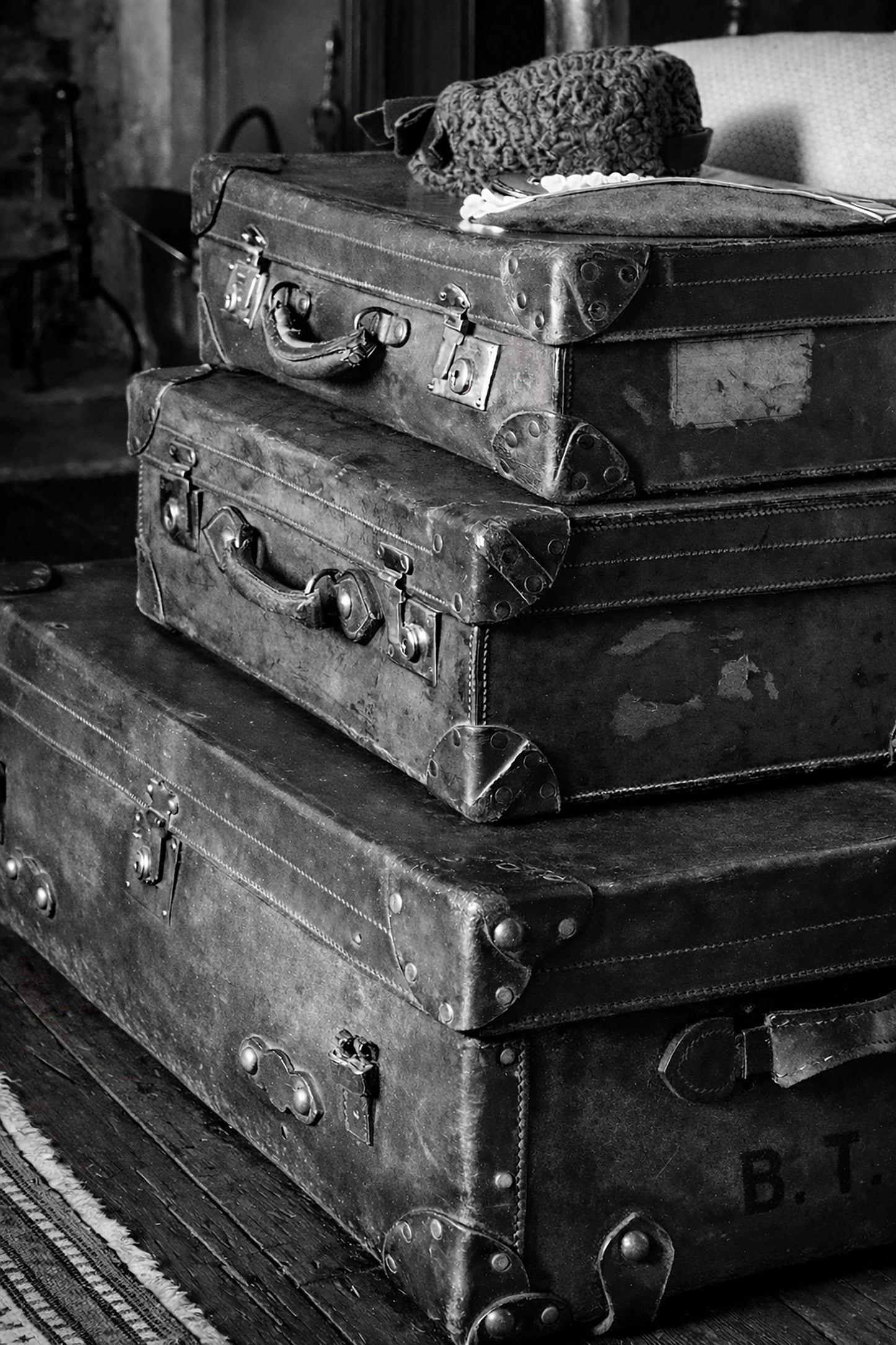 Vintage Suitcases (B&W)