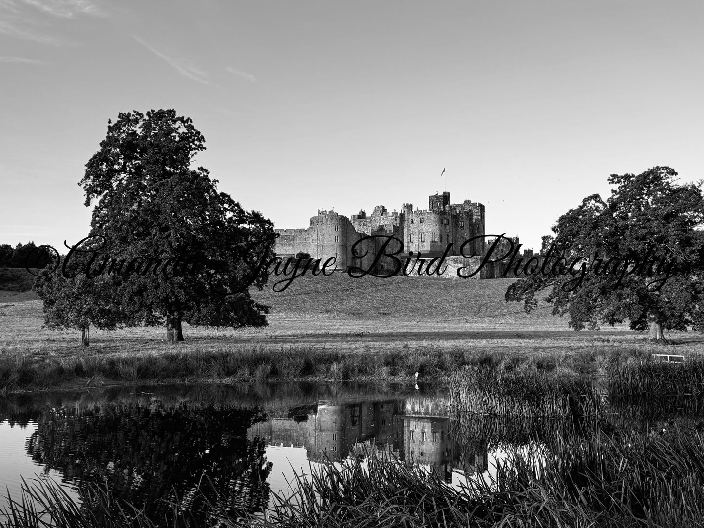 Alnwick Castle B&W - Reflection, September 2024