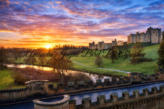 Alnwick Castle and the River Aln, Alnwick (Drone Shot)