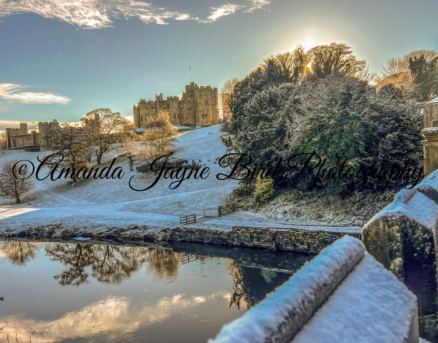 Alnwick Castle -Winter snow scene (sunrise)