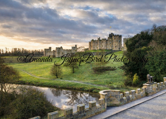 Alnwick Castle and the Lion Bridge, Alnwick (Drone shot)