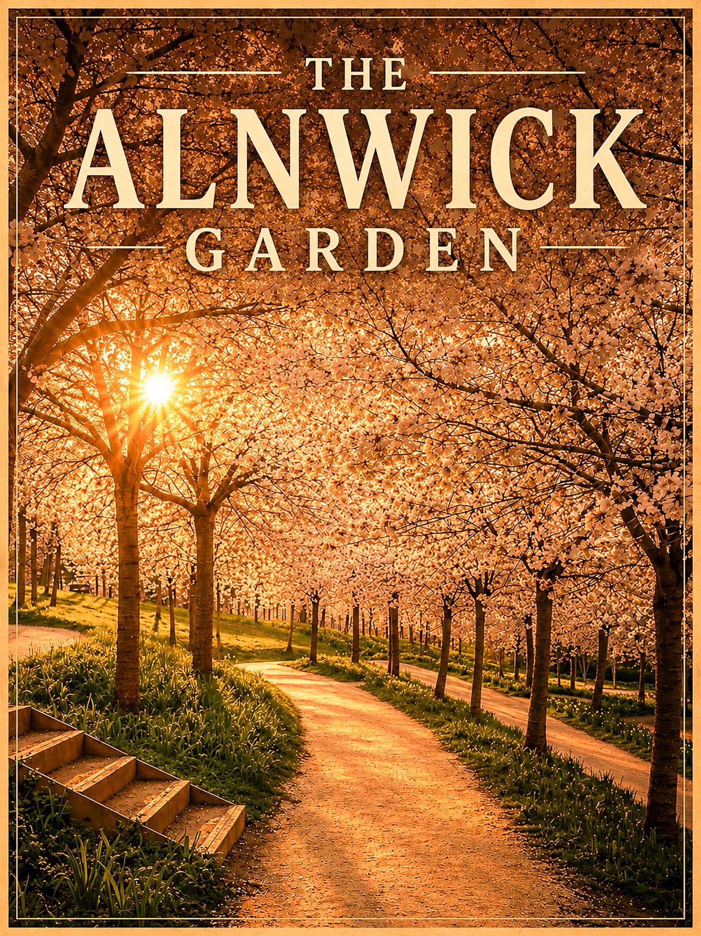 A4 Digital Poster - The Alnwick Garden Cherry Blossom