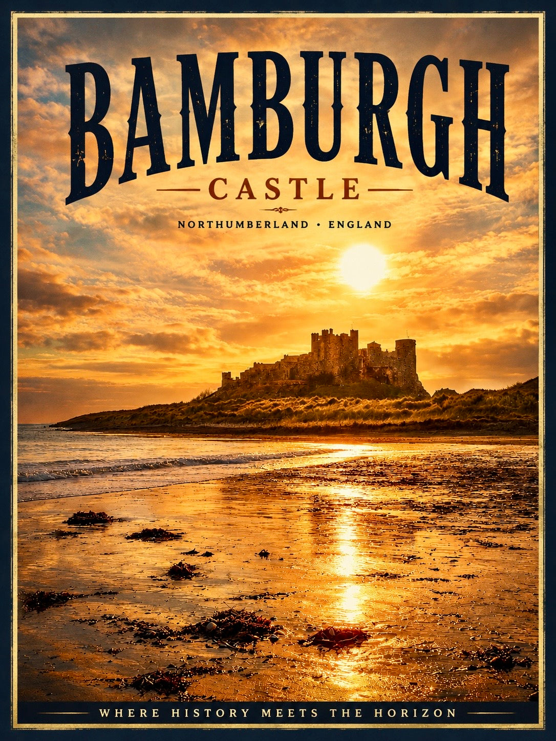 A4 Digital Poster - Bamburgh Castle