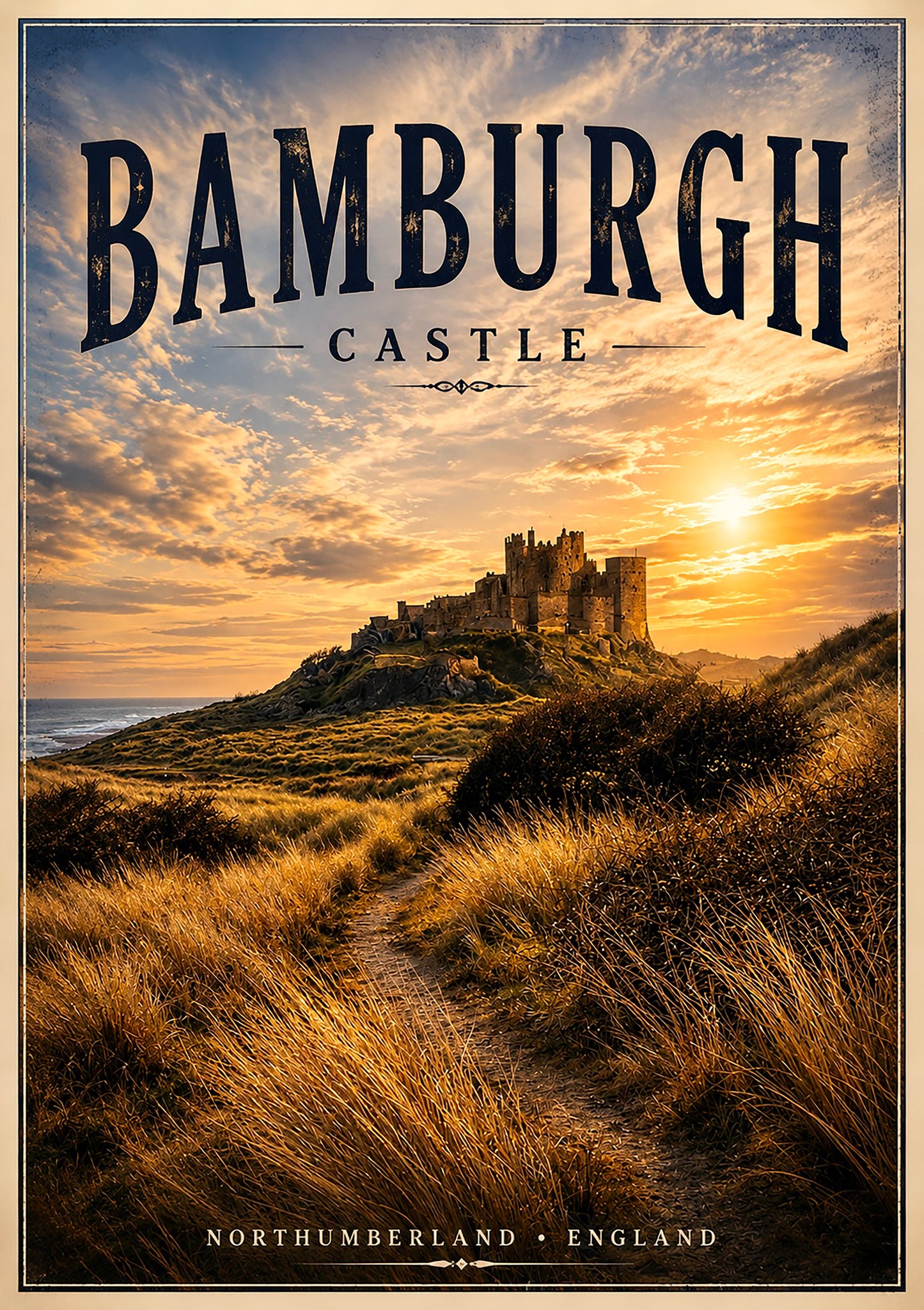 A4 Digital Poster - Bamburgh Castle