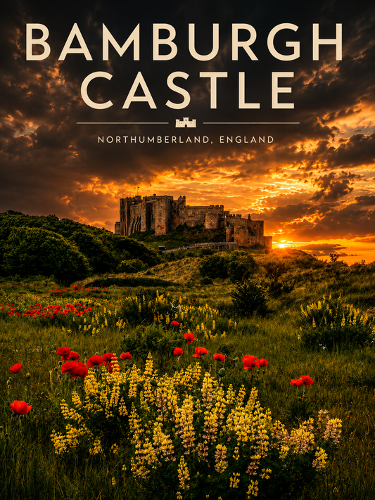 A4 Digital Bamburgh Castle Poster