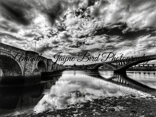 Berwick-up-on-Tweed Bridges (B&W)