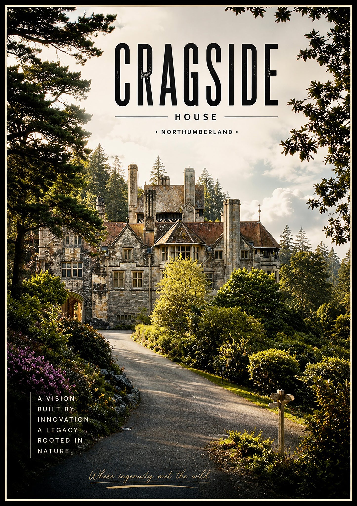 A4 Digital Poster -  Cragside House, Rothbury