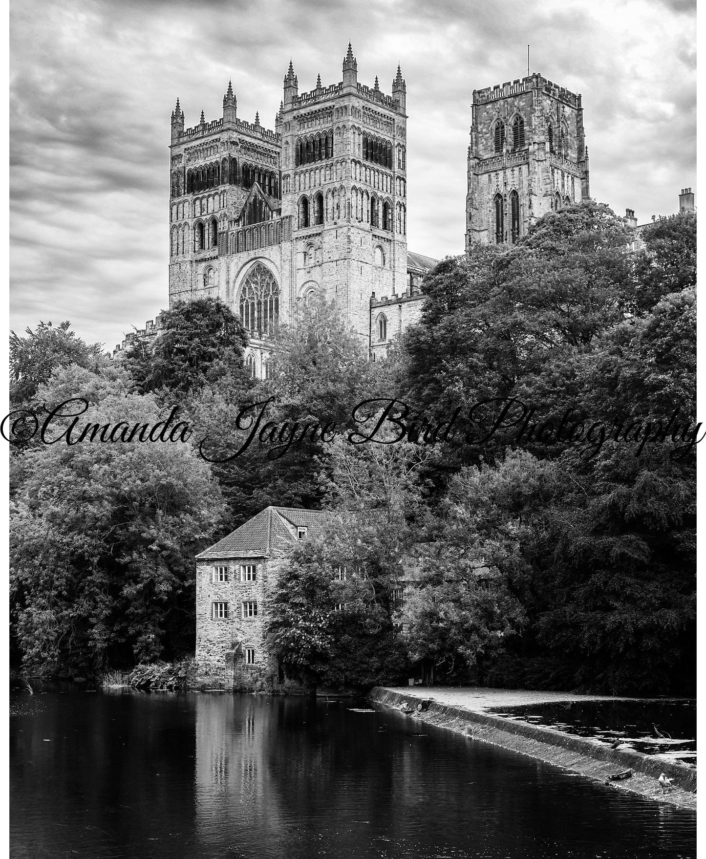 Durham Cathedral & River Wear (B&W)