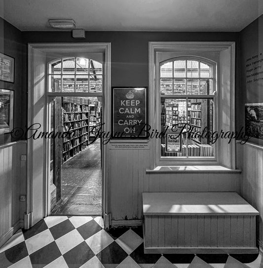Barter Books - Keep Calm and Carry On (B&W)