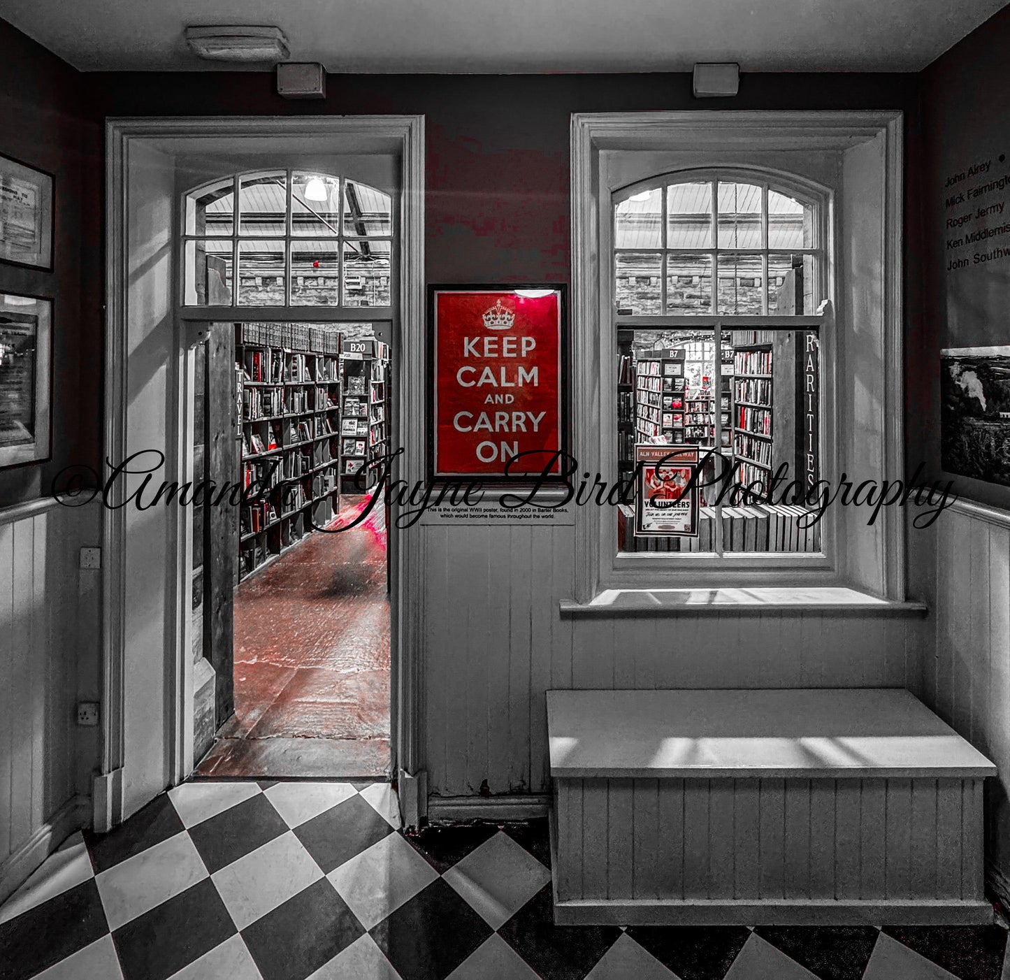 Barter Books - Keep Calm and Carry On (B&W) (Colour Pop)