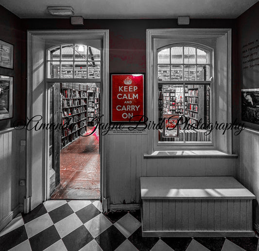 Barter Books - Keep Calm and Carry On (B&W) (Colour Pop)