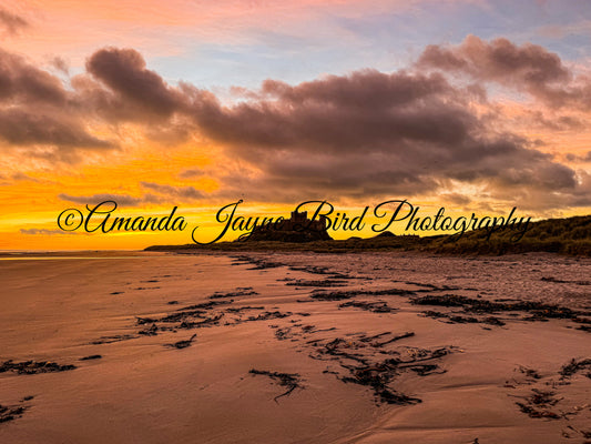 Bamburgh Castle & Beach at Sunrise