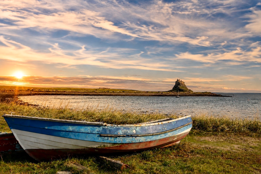 Lindisfarne Castle & fishing boat